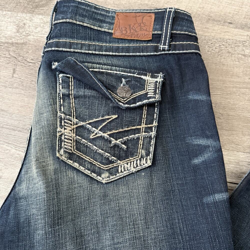 BKE Jeans Womens 33 x 37.5 Tall Blue MADISON Bootcut Stretch Embellished Pockets - Picture 11 of 11